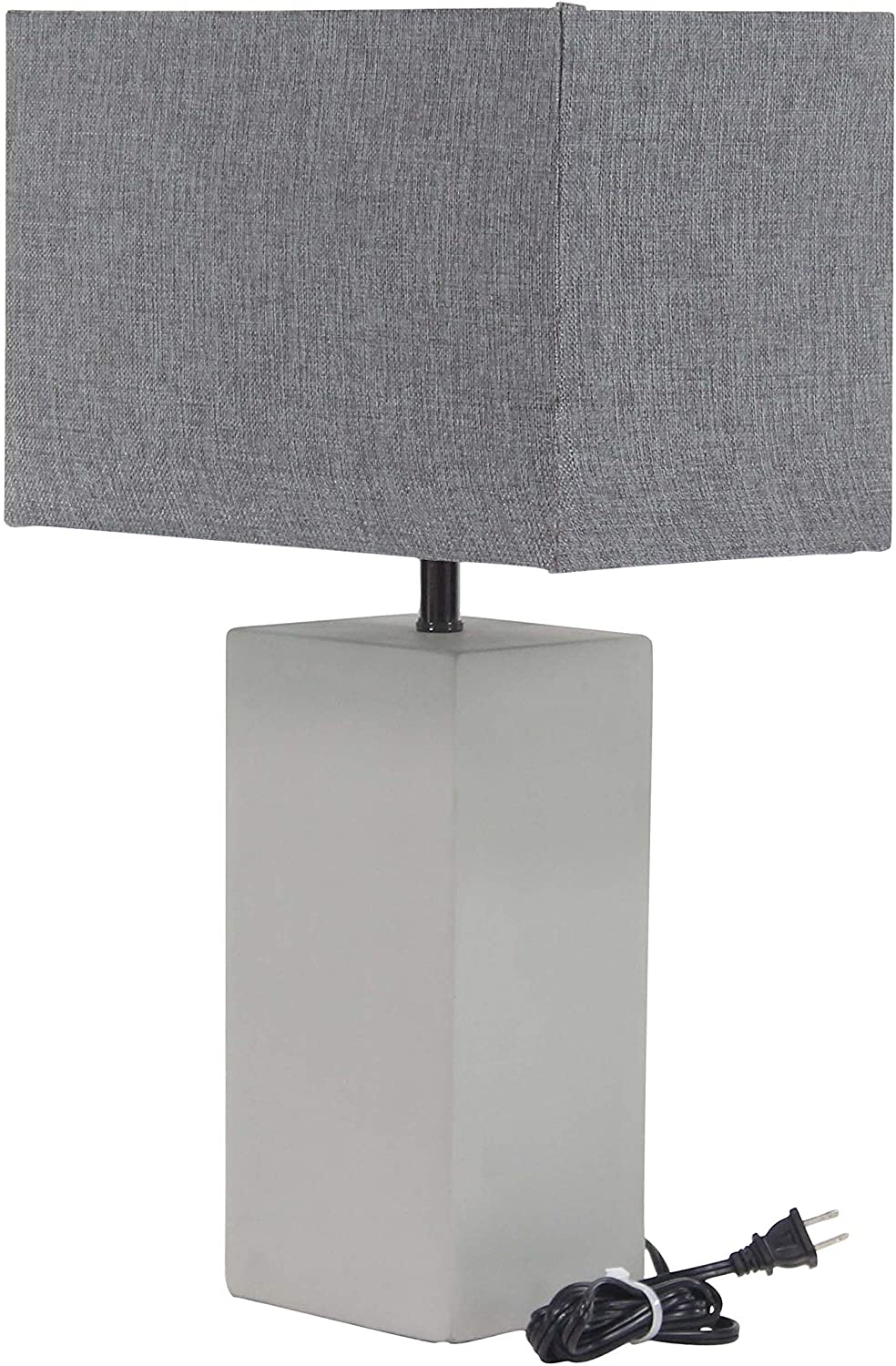 Modern Concrete Iron Rectangular Gray Table Lamp Grey Contemporary - Diamond Home USA