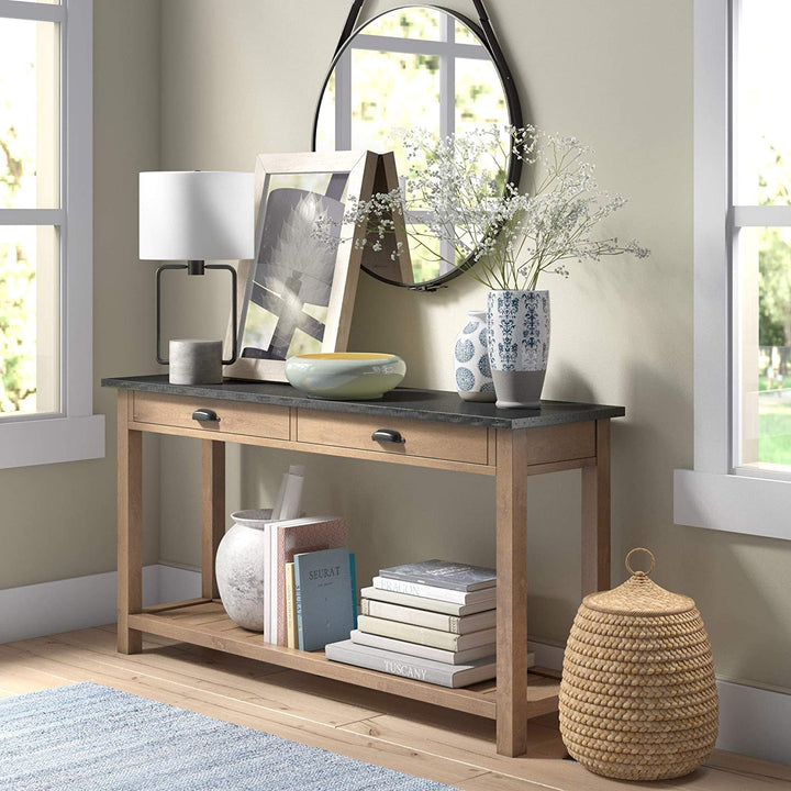 Table Lamp Blackened Bronze Concrete Black Industrial - Diamond Home USA