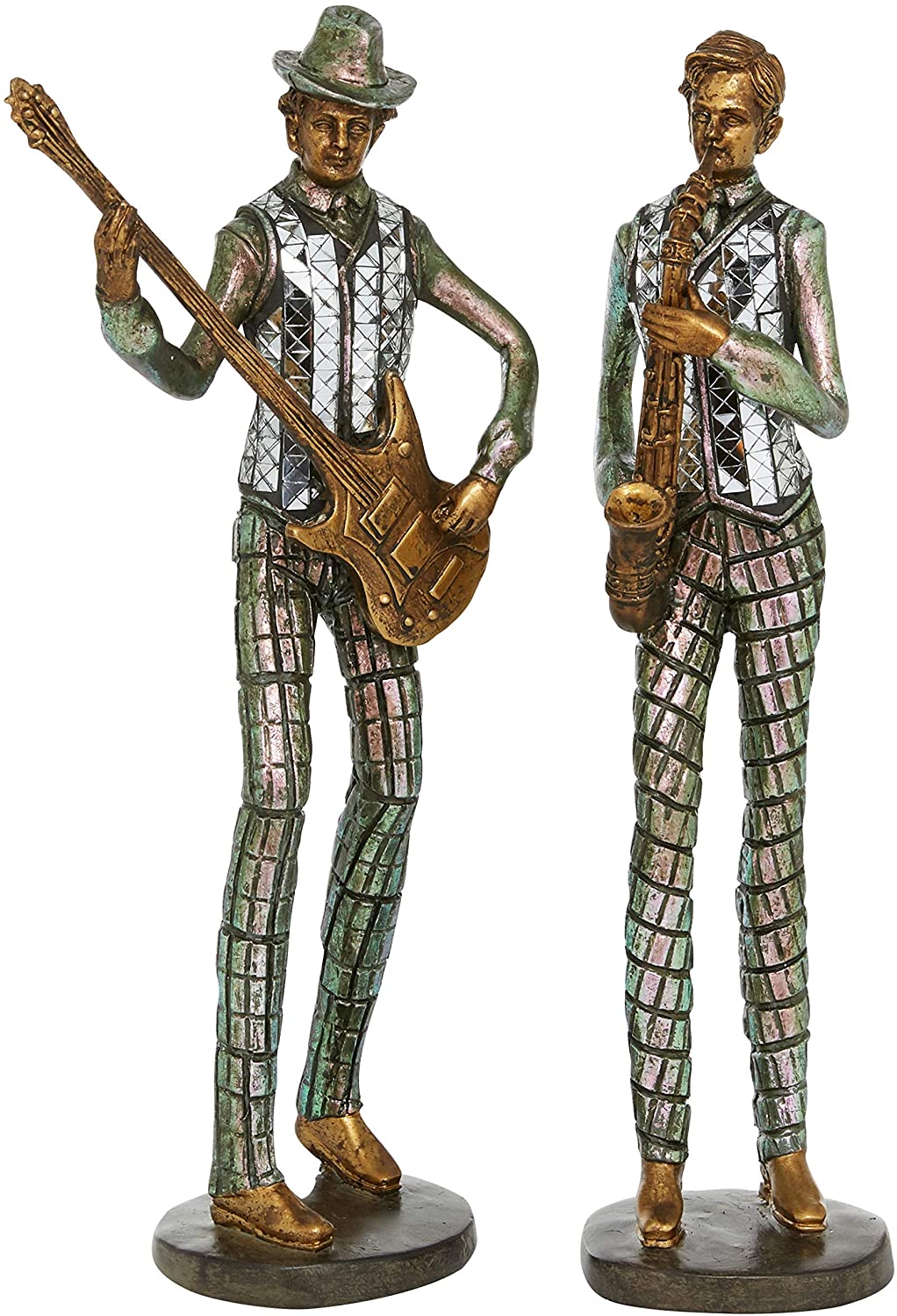 ed Resin Jazz Musician Sculptures Set 2 6 X 3 12