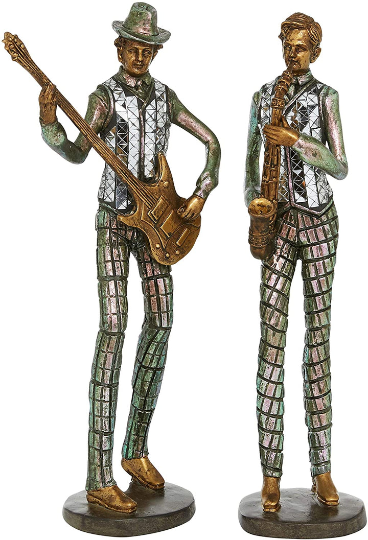 ed Resin Jazz Musician Sculptures Set 2 6 X 3 12