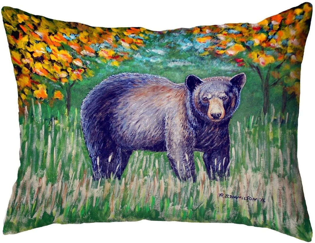 Black Bear Small No Cord Pillow 11x14 Color Graphic Cabin