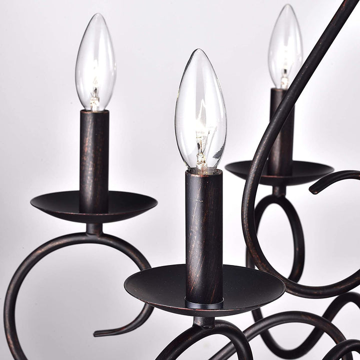 6 Light Candle Chandelier Traditional Metal Dimmable - Diamond Home USA