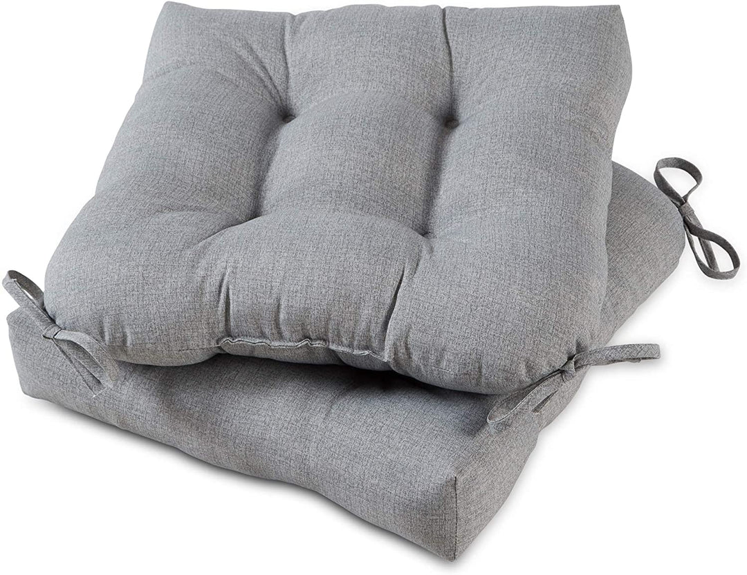 Gray 20 inch Outdoor Dining Seat Cushion (Set 2) Grey Solid Casual Transitional Polyester Fade Resistant Water - Diamond Home USA