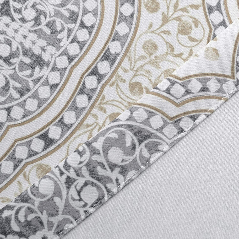 Pastel Damask Printed Window Valance 52 X 14 Beige Grey Geometric Mid Century Modern Contemporary Polyester - Diamond Home USA