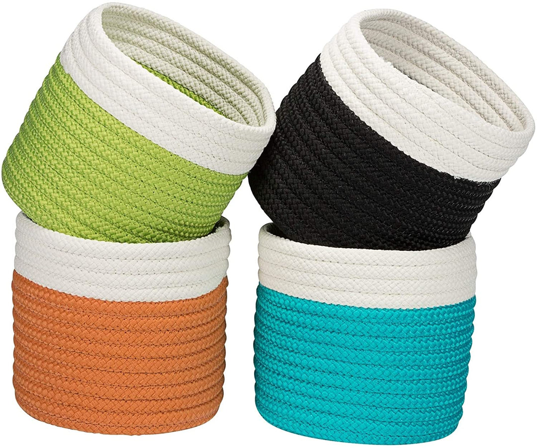 10 inch Outdoor Mini Accent Basket Orange by Polypropylene