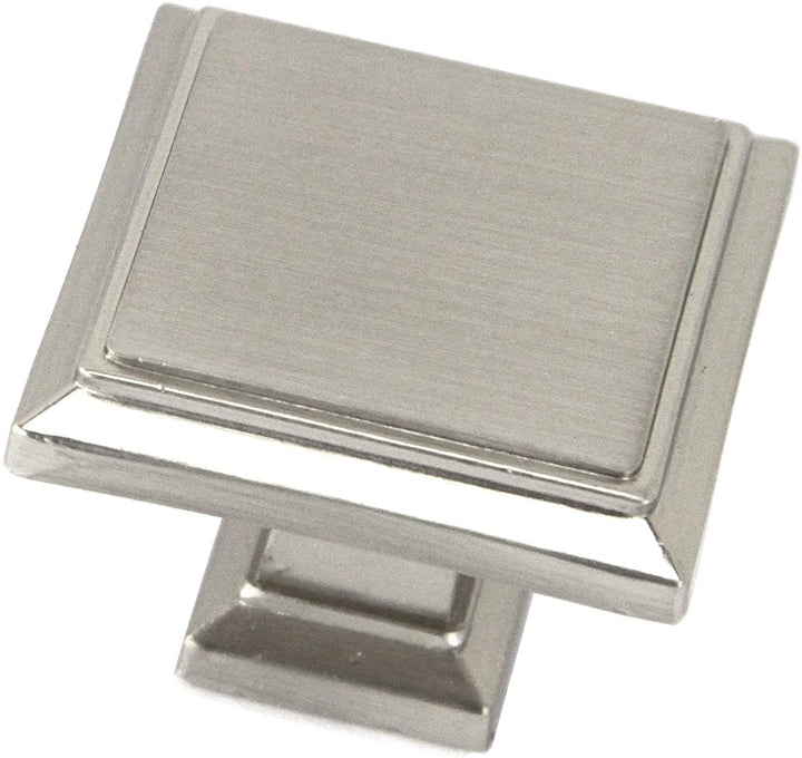 MISC Contemporary 1 1/4 inch Stainless Steel Brushed Nickel Finish Square Cabinet Bar Pull Knob (Case 25) Zinc