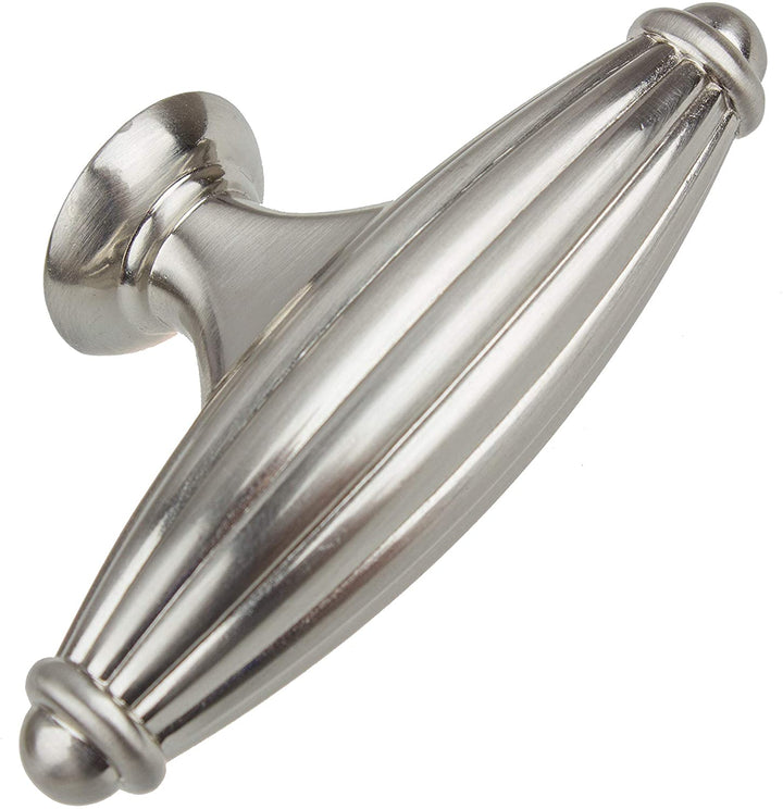 2 5 inch Satin Nickel Fluted Cabinet Knob (Case 10) Grey Metal Finish - Diamond Home USA