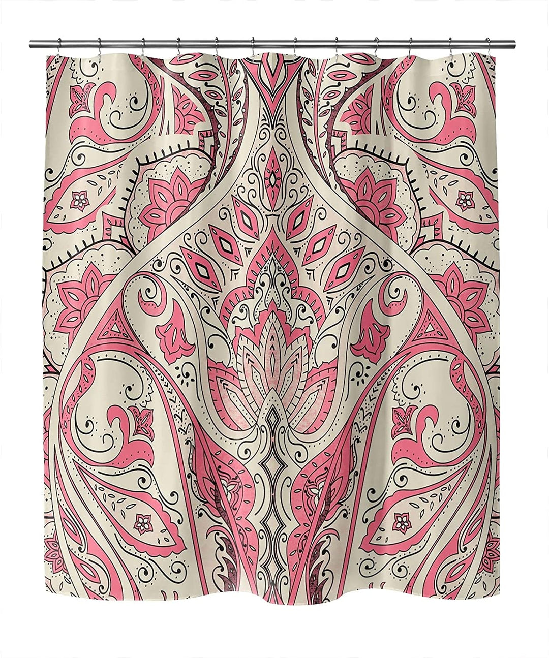 Pink Shower Curtain by 71x74 Pink Geometric Traditional