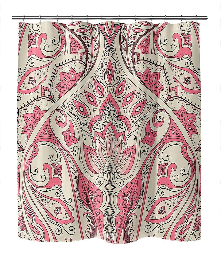 Pink Shower Curtain by 71x74 Pink Geometric Traditional
