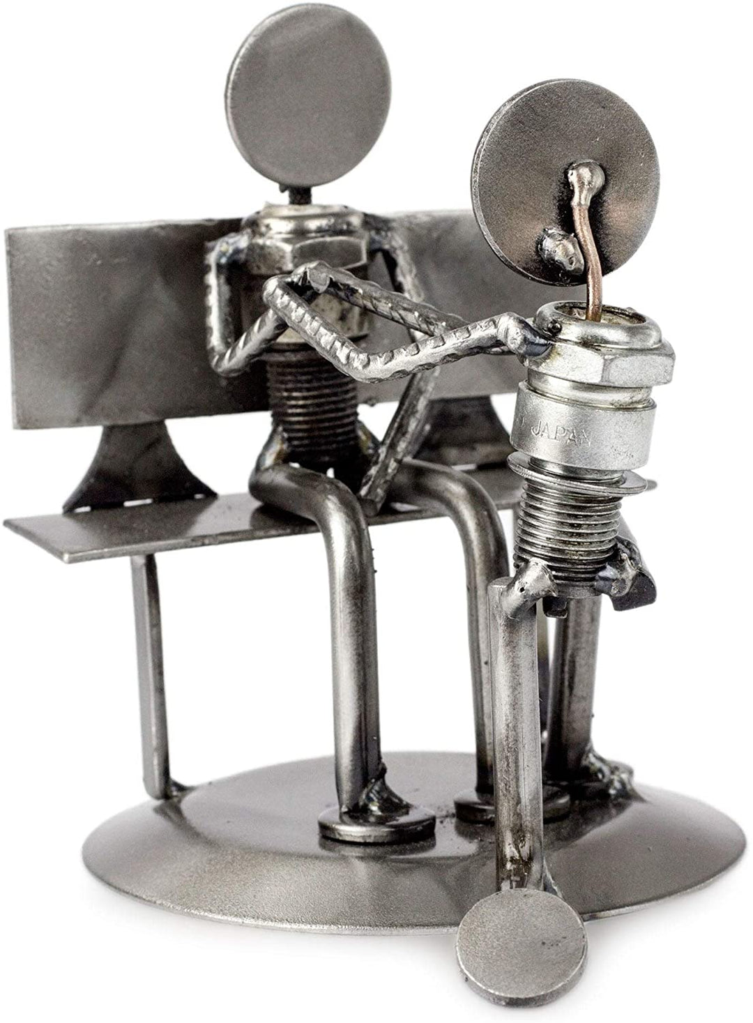 Auto Parts 'Will You Marry Me ' Sculpture Handmade Mexico Silver Metal - Diamond Home USA