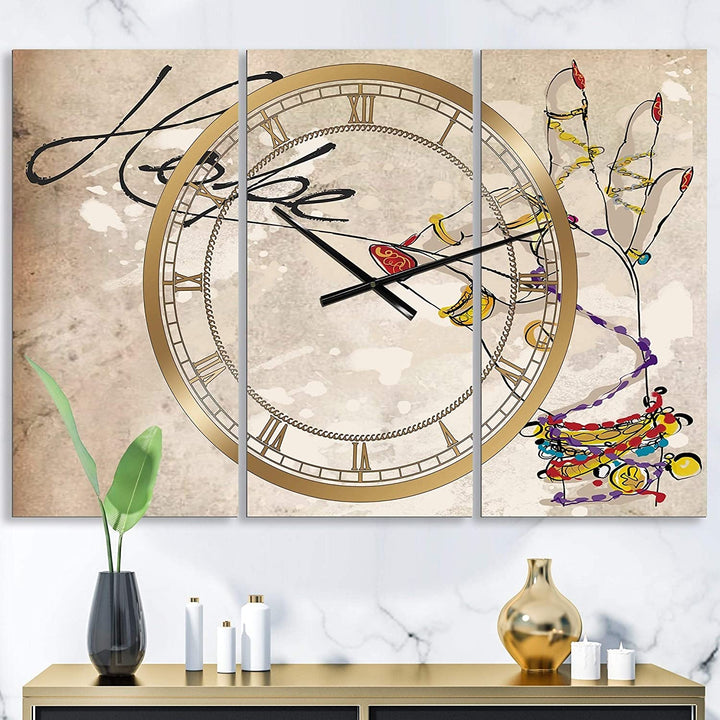Oversized Cottage Wall Clock 3 Panels 36 Wide X 28 High
