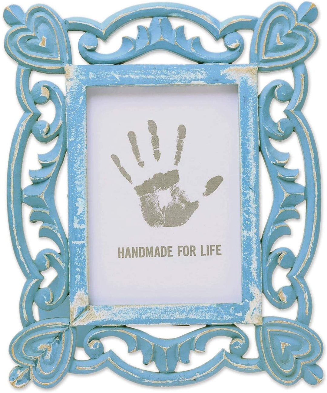 Handmade Memory Keeper Wood Photo Frame (5x7) India Navy