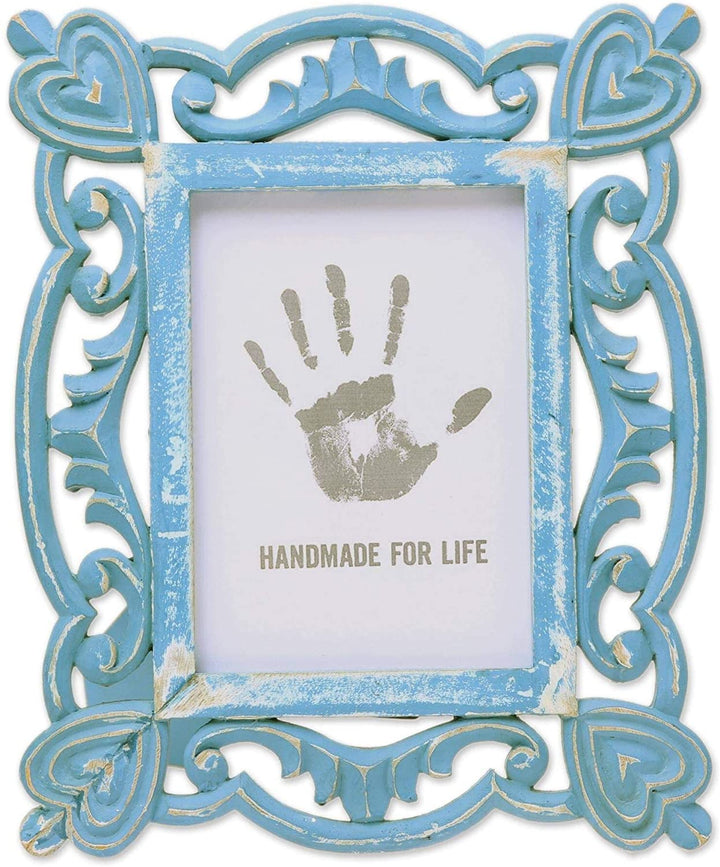 Handmade Memory Keeper Wood Photo Frame (5x7) India Navy