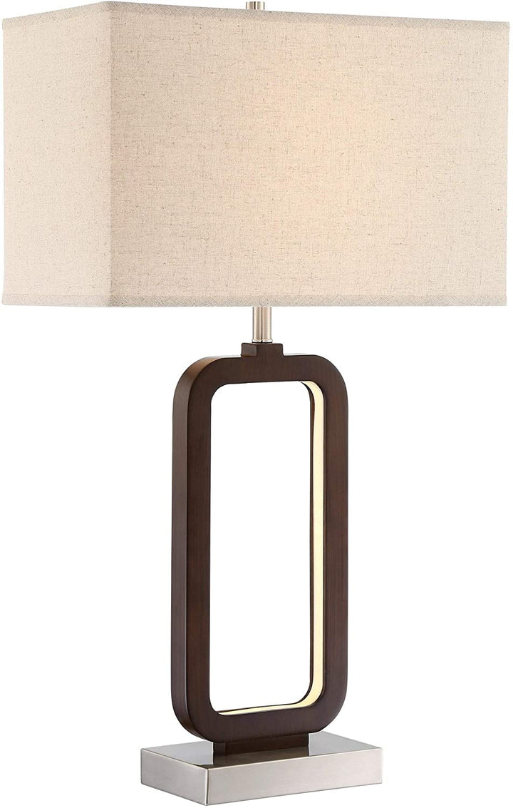 2 Light Table Lamp Brown Modern