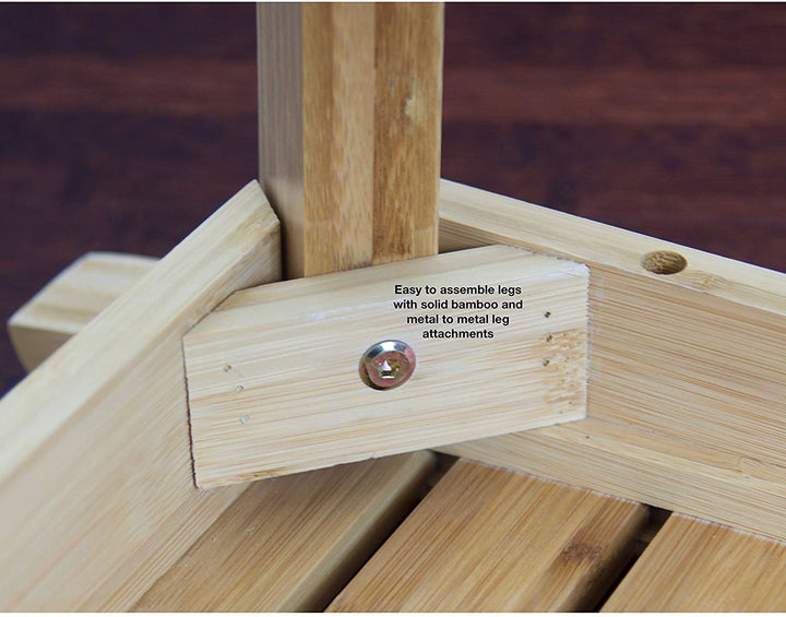 Solid Bamboo Spa Bench Natural Oriental Finish Wood