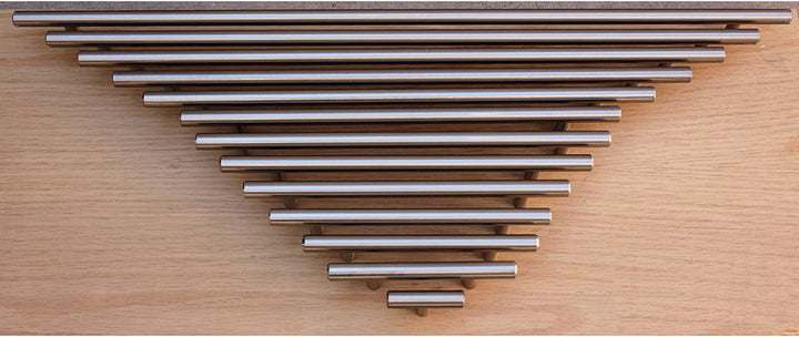 7 inch Solid Stainless Steel Cabinet Bar Pulls (Pack 10) Grey Metal Finish - Diamond Home USA