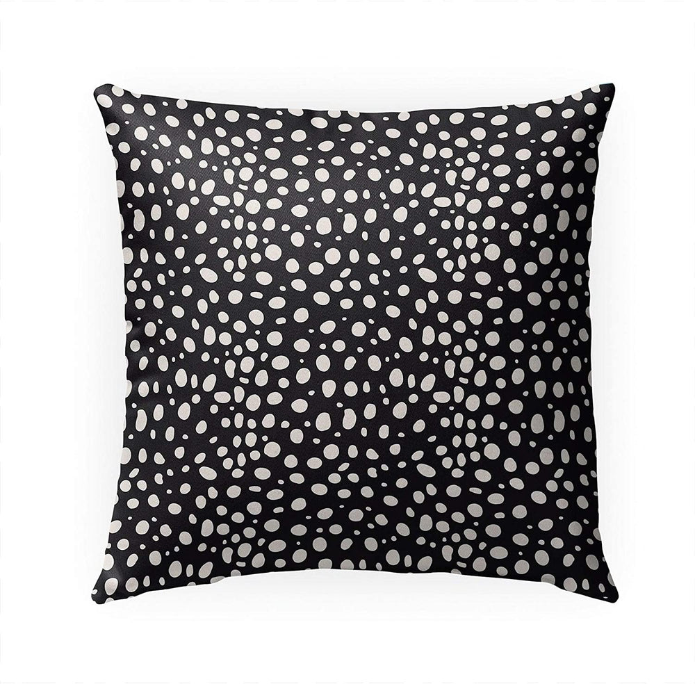 Cheetah Tan Spot Indoor|Outdoor Pillow by Marina 18x18 Black Bohemian Eclectic Polyester Removable Cover