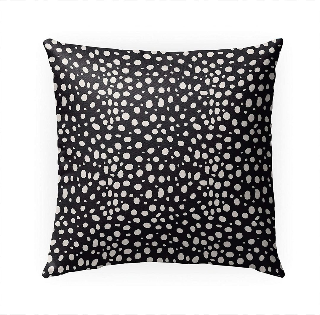Cheetah Tan Spot Indoor|Outdoor Pillow by Marina 18x18 Black Bohemian Eclectic Polyester Removable Cover