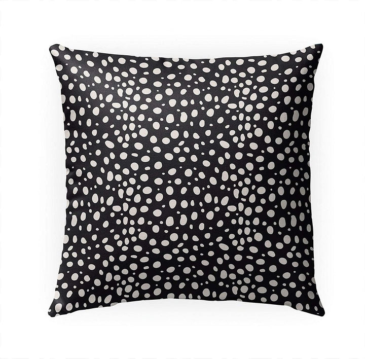 Cheetah Tan Spot Indoor|Outdoor Pillow by Marina 18x18 Black Bohemian Eclectic Polyester Removable Cover