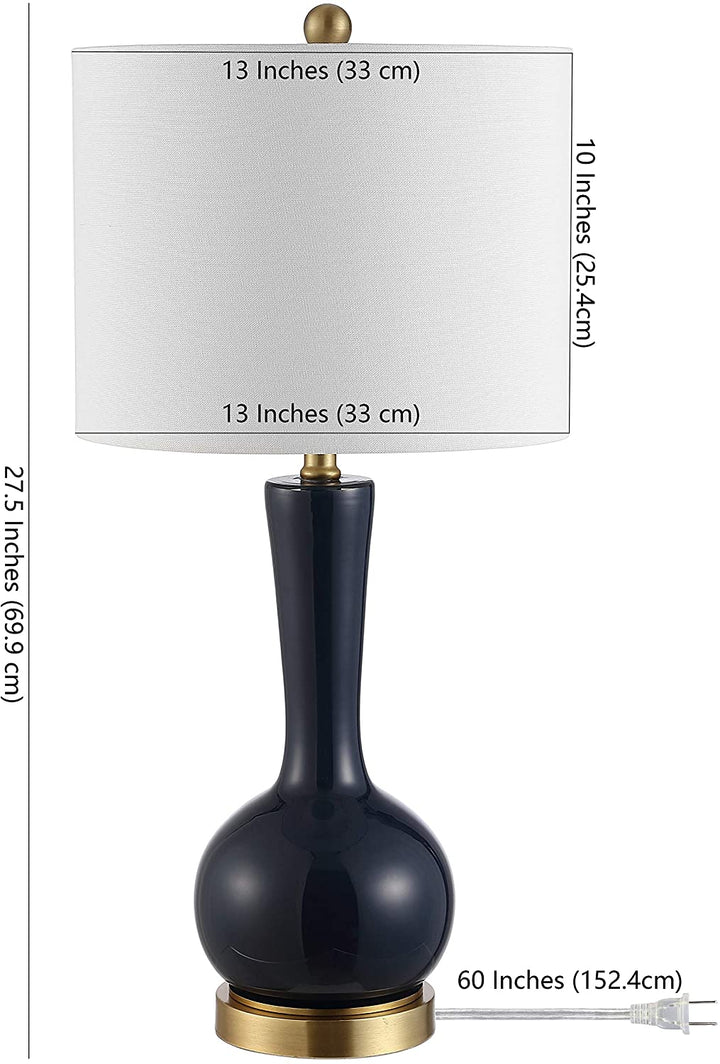 Lighting 27 inch Glass Table Lamp 13" X 27" White Modern Contemporary Traditional Gold Bulbs Included - Diamond Home USA