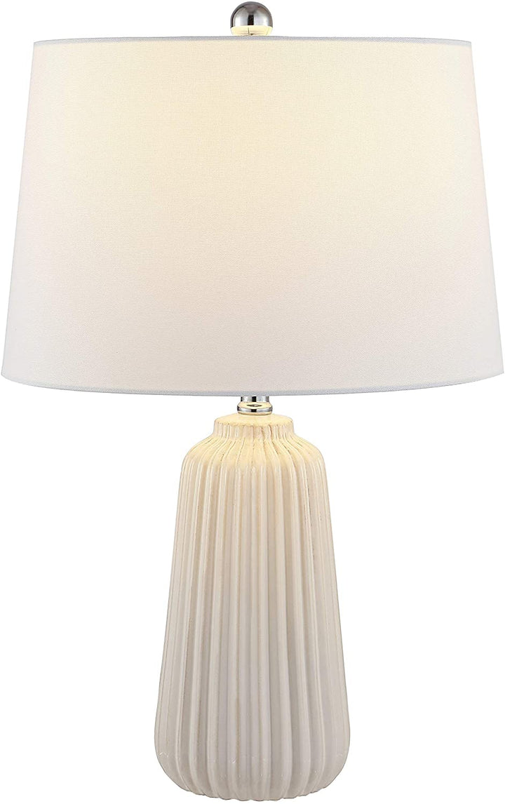 24 inch Ceramic Table Lamp 15" X 24" White Modern Contemporary Traditional Chrome Bulbs Included - Diamond Home USA