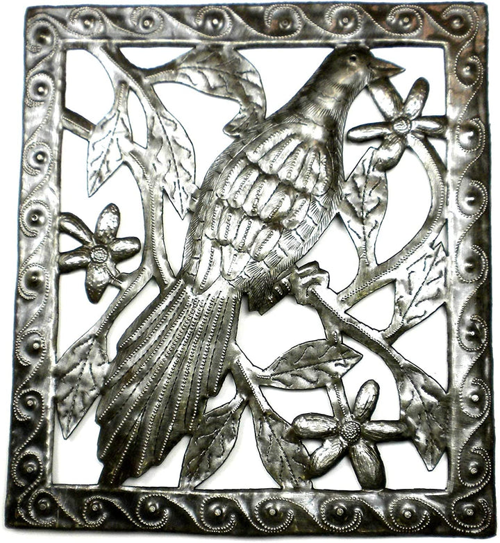 Handmade Bird Metal Wall Art (Haiti) Grey Steel - Diamond Home USA