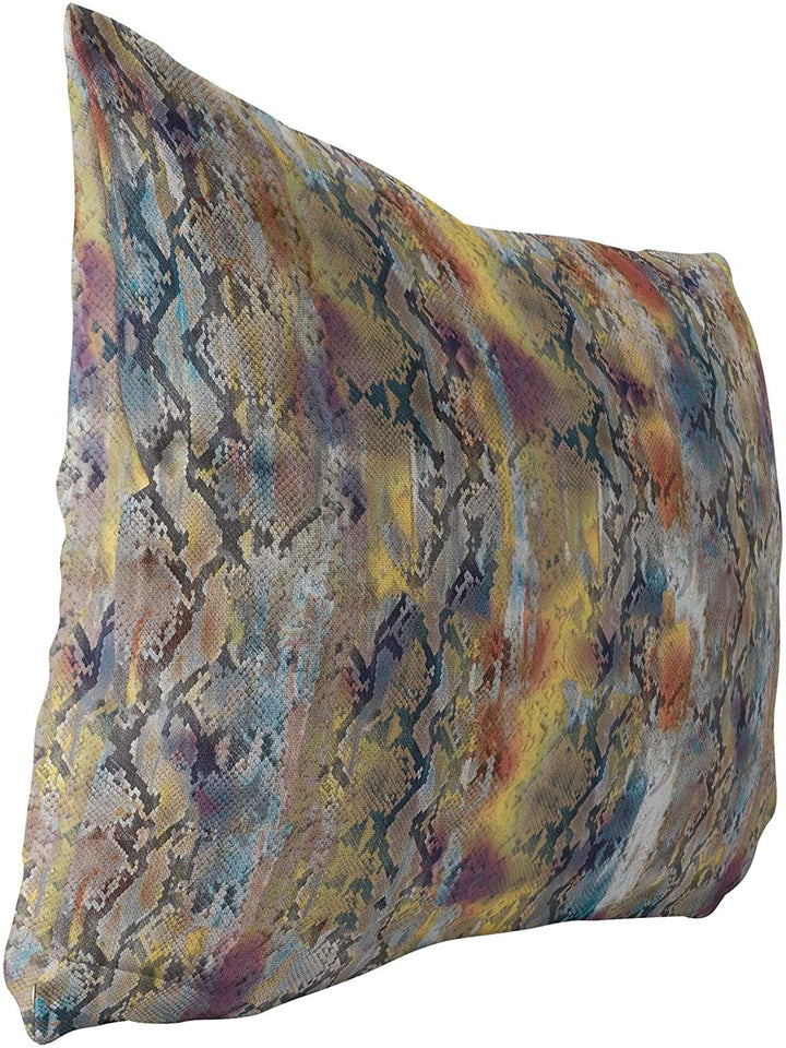 Rainboa Indoor|Outdoor Lumbar Pillow 20x14 Yellow Animal Modern Contemporary Polyester Removable Cover