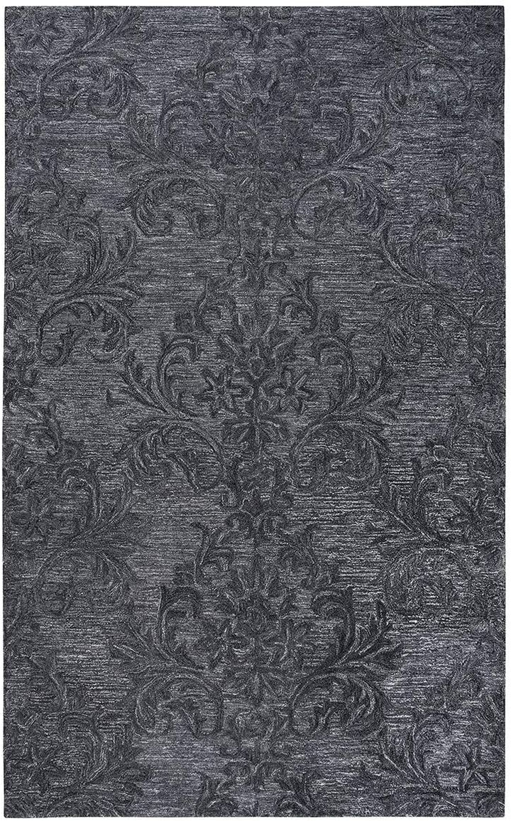 Fifth Dk Grey Damask 10' X 13' Rug X Medallion