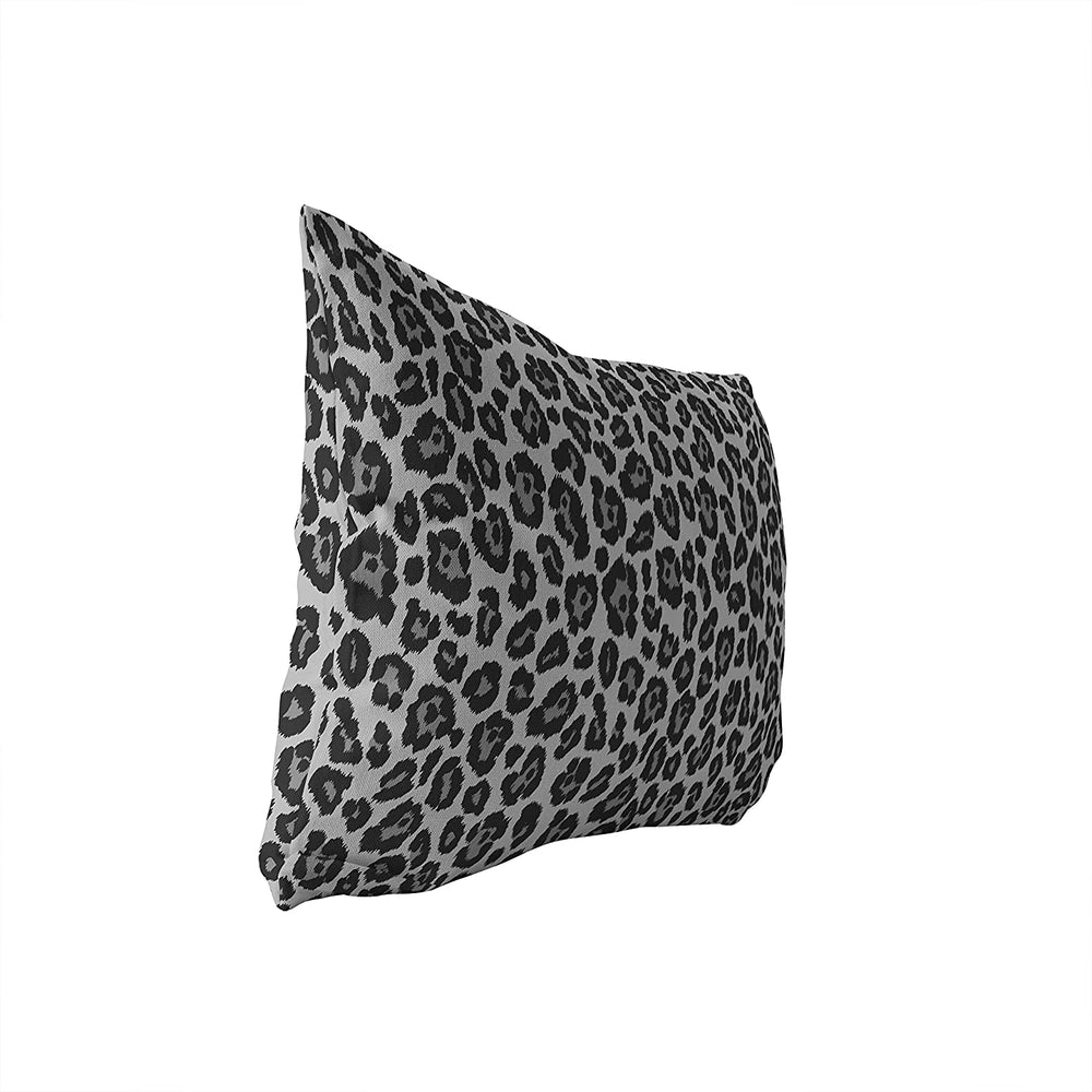 Leopard Black Lumbar Pillow Black Animal Modern Contemporary Polyester Single Removable Cover - Diamond Home USA