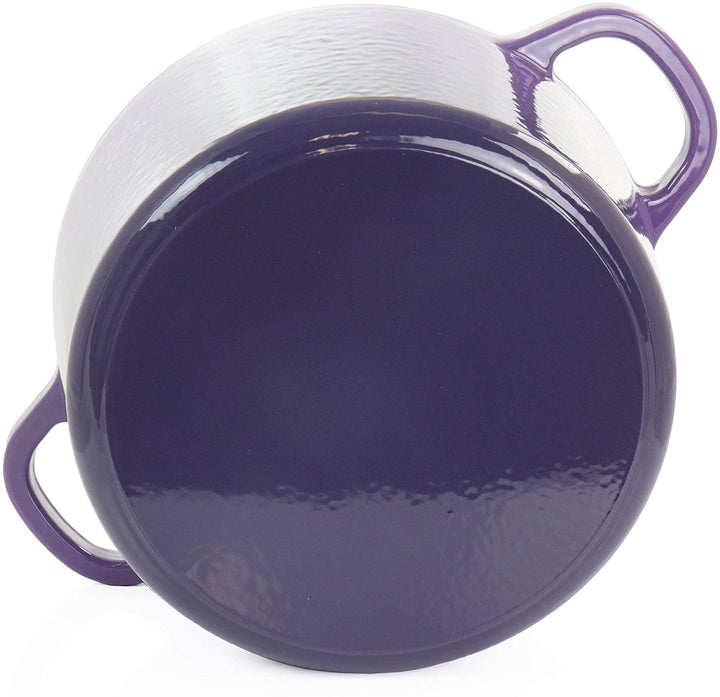 Artisan 2 Piece 5 Quart Enameled Cast Iron Dutch Oven Lid Lavender Purple - Diamond Home USA
