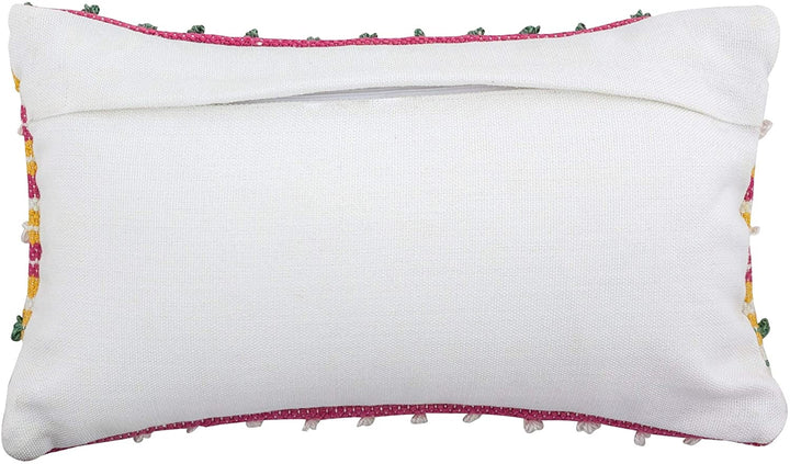 Spring Outdoor Pillow 12" X 20" Pink Blue Striped Modern Contemporary