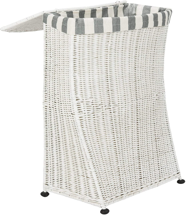 MISC Trotter Rattan Laundry Basket 19 2" X 10 2" 23 6" White Wood
