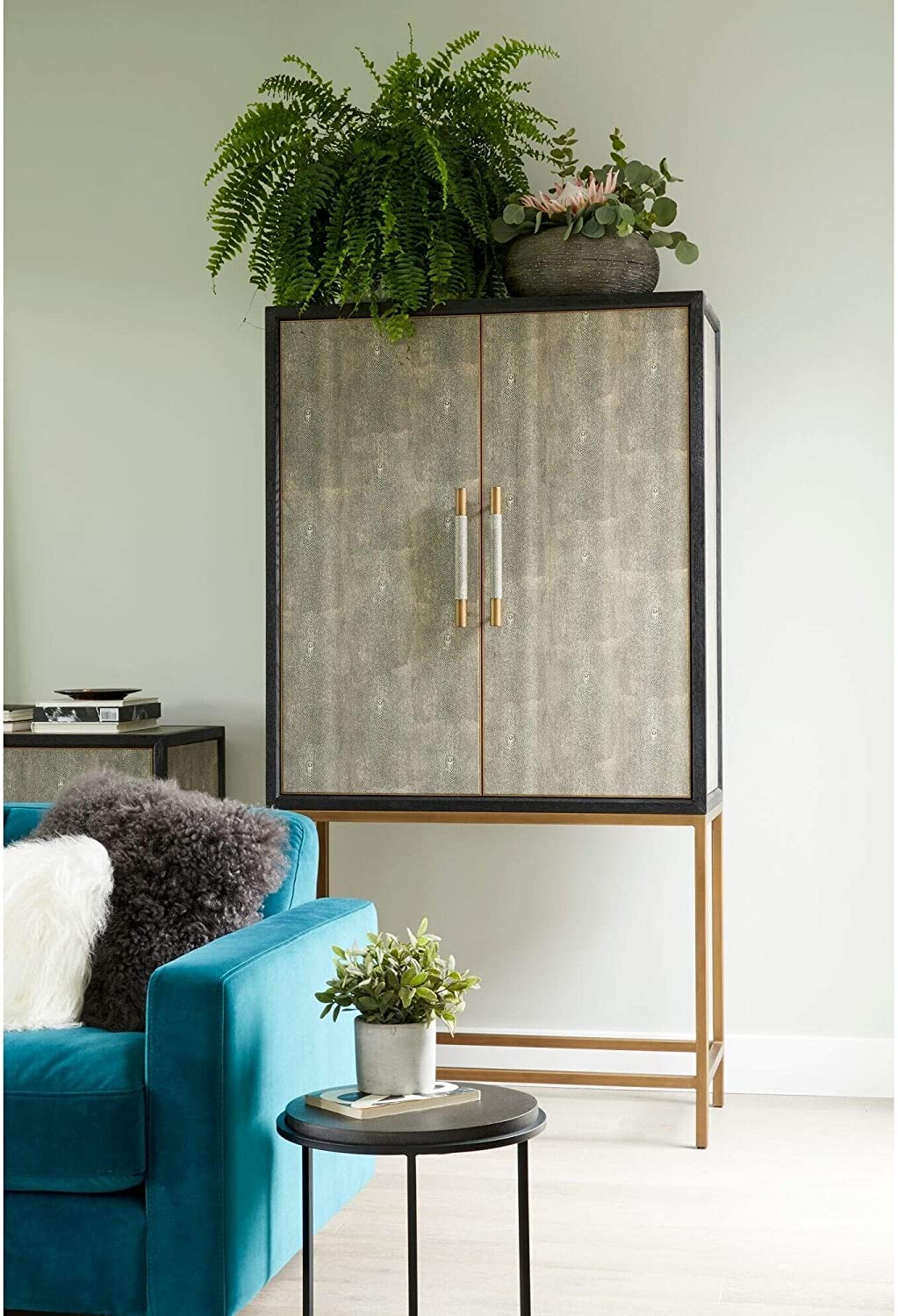 Gun Metal Beaded Modern Bowl Decor Grey Iron