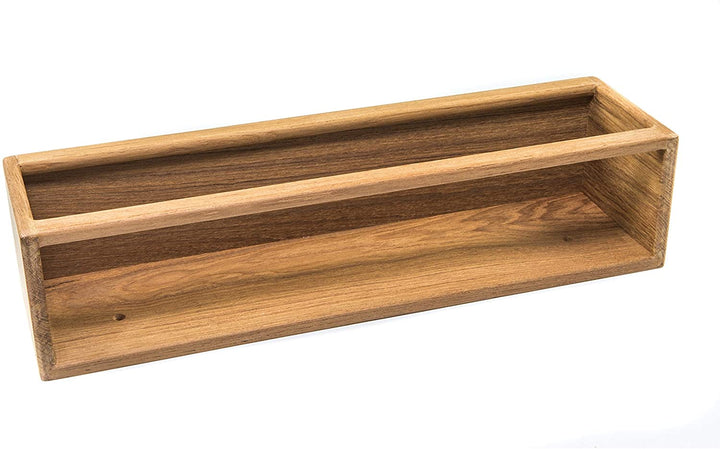 Teak Stow Rack/Audio Cassette Holder 15" W X 4 1/4" H 3 1/2"