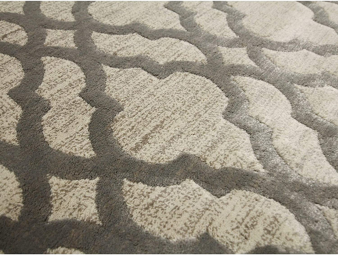 MISC Dozer Birch/Sterling 5' X 7'6" Ivory Geometric Polypropylene Contains Latex Stain Resistant