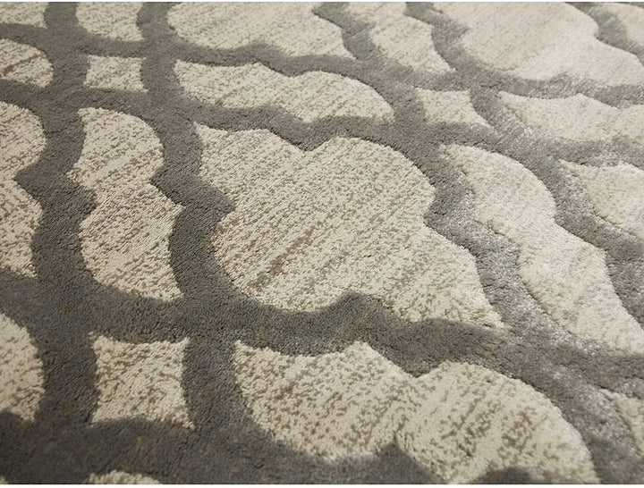 MISC Dozer Birch/Sterling 5' X 7'6" Ivory Geometric Polypropylene Contains Latex Stain Resistant