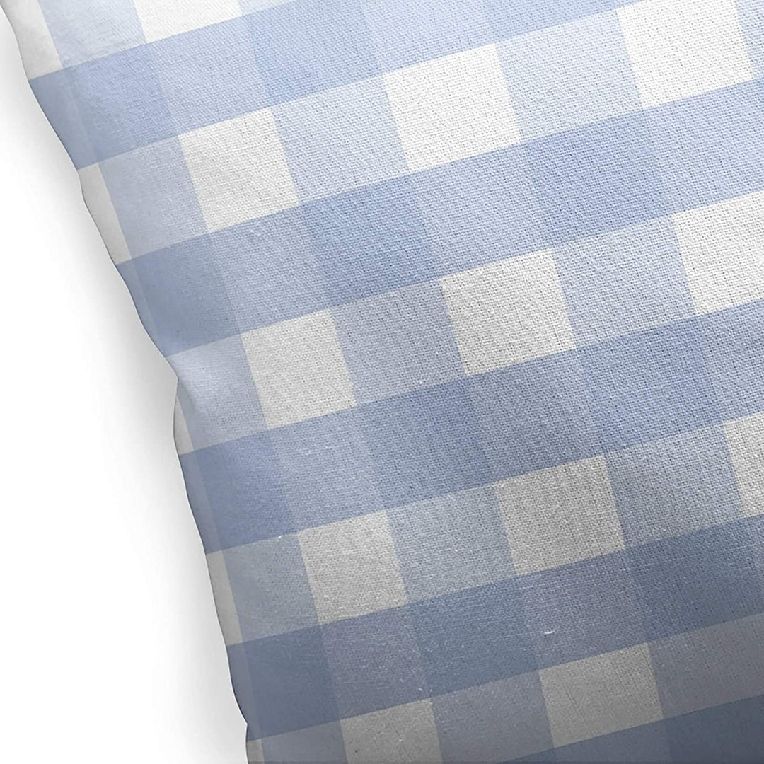 Gingham Dream Indoor|Outdoor Pillow by 18x18 Blue Plaid Modern Contemporary Polyester Removable Cover
