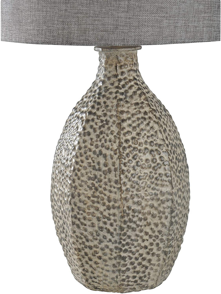 Table Lamp Textured Grey Shade Cream Modern Contemporary - Diamond Home USA