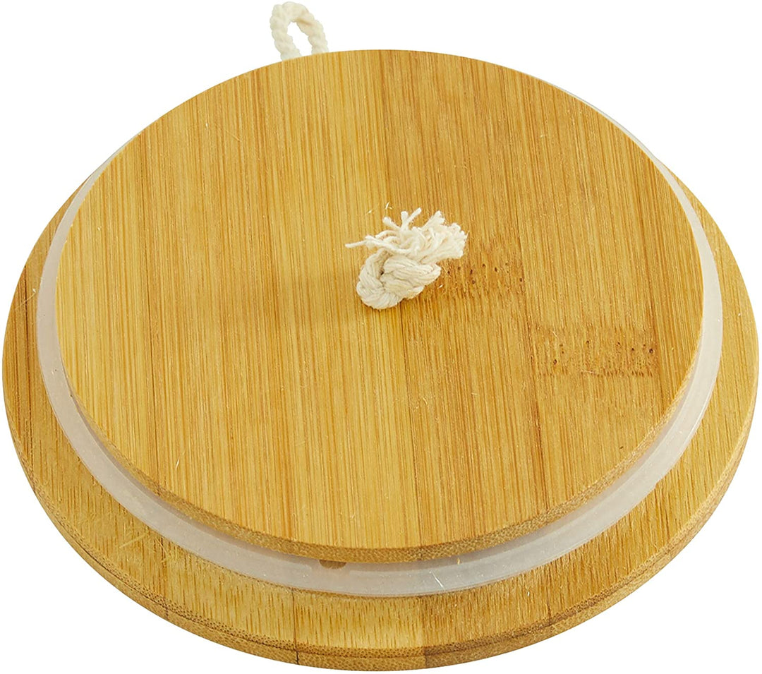 White Textured Stoneware Canister Wood Lid Beaded Handle Set 3 6 75" 8 5" 9 25" 5 X 9 Clay - Diamond Home USA