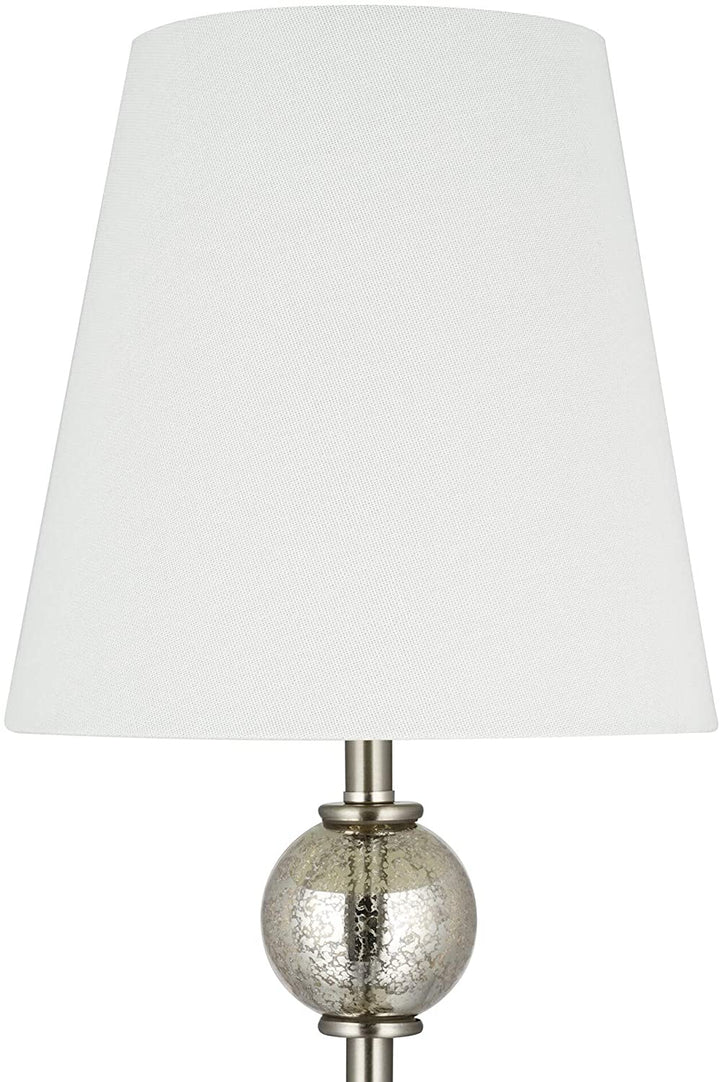 3 Piece Table Floor Lamp Combo Glass 58" Silver Transitional Nickel - Diamond Home USA