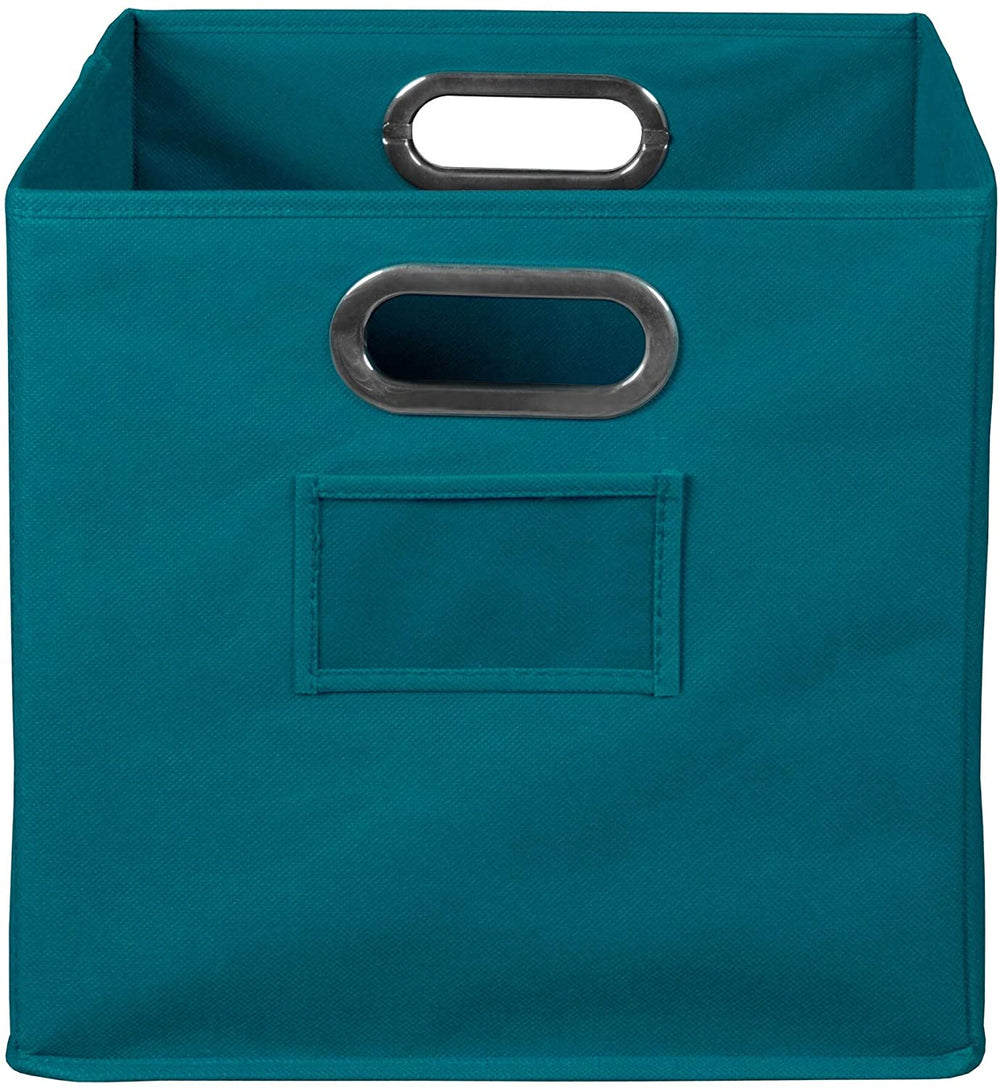 Foldable Fabric Storage Teal Green Modern Contemporary Polypropylene Textured - Diamond Home USA