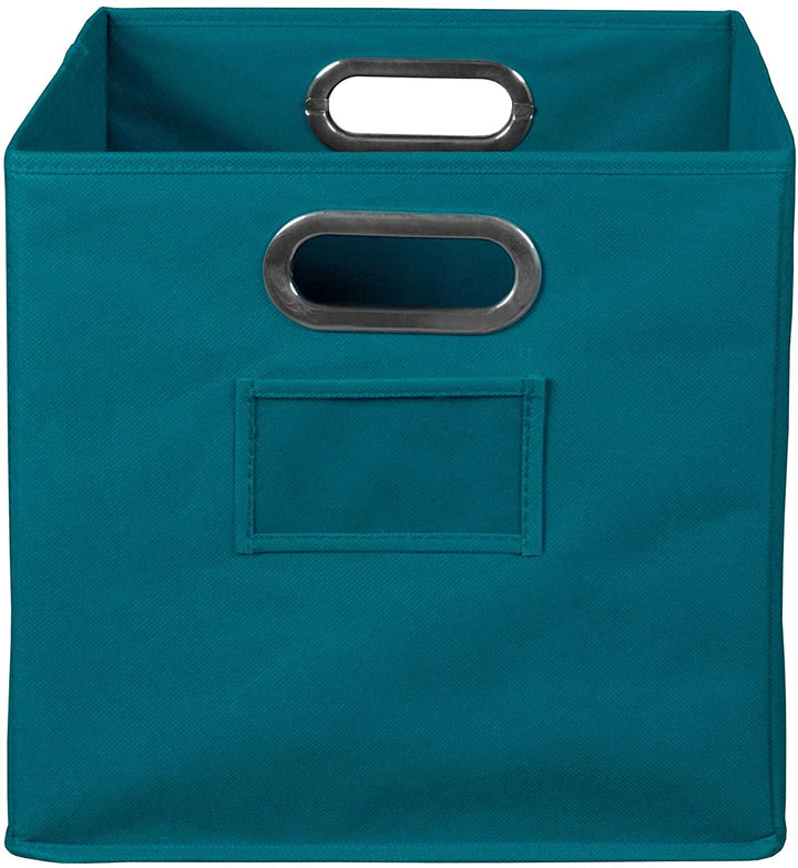 Foldable Fabric Storage Teal Green Modern Contemporary Polypropylene Textured - Diamond Home USA