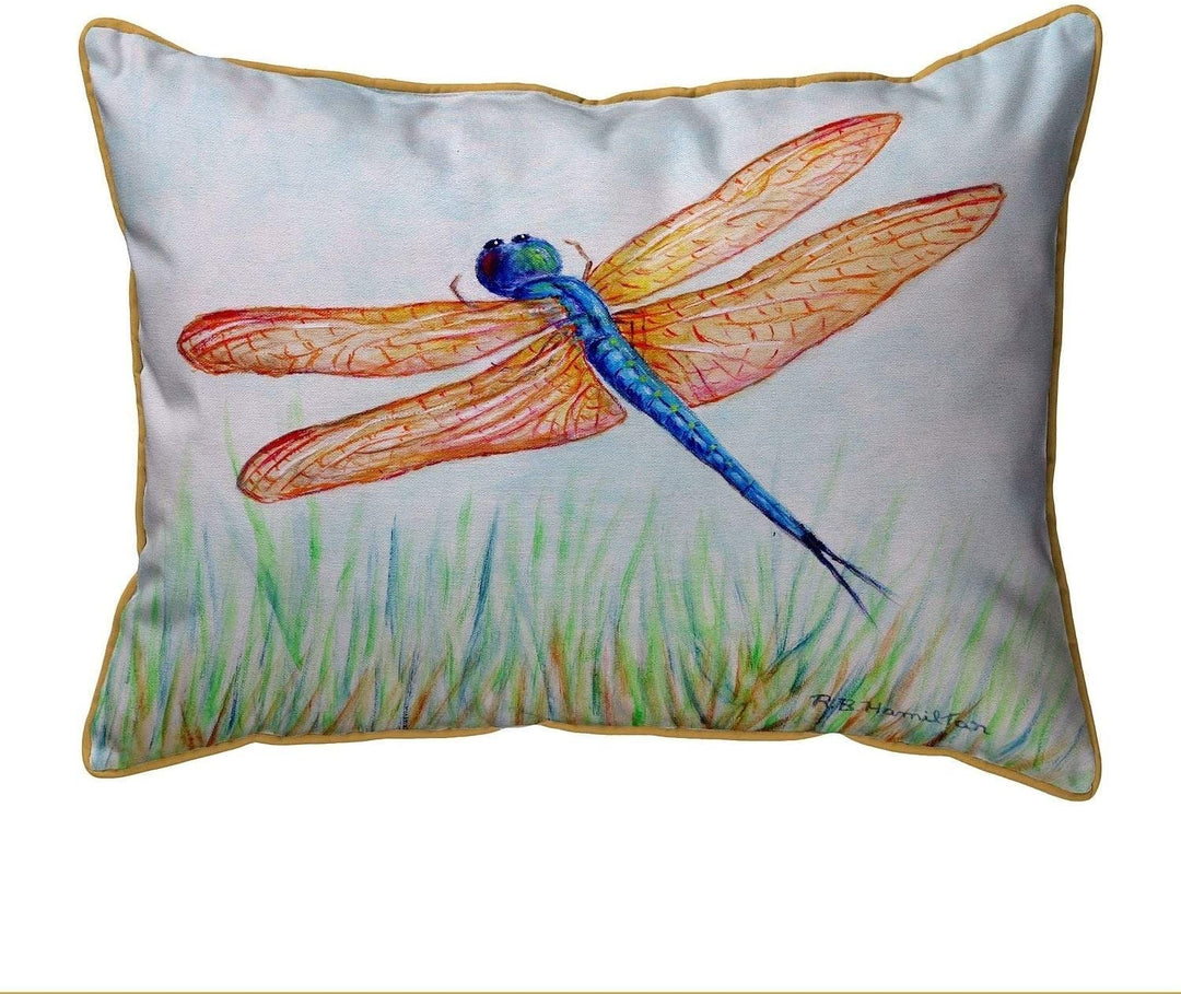Amber Blue Dragonfly Small Pillow 11x14 Color Graphic Casual