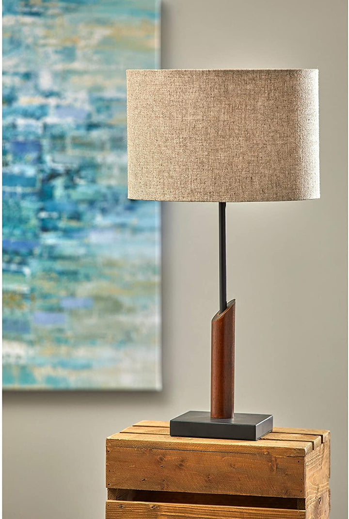 Black Walnut Table Lamp Mid Century Modern Contemporary
