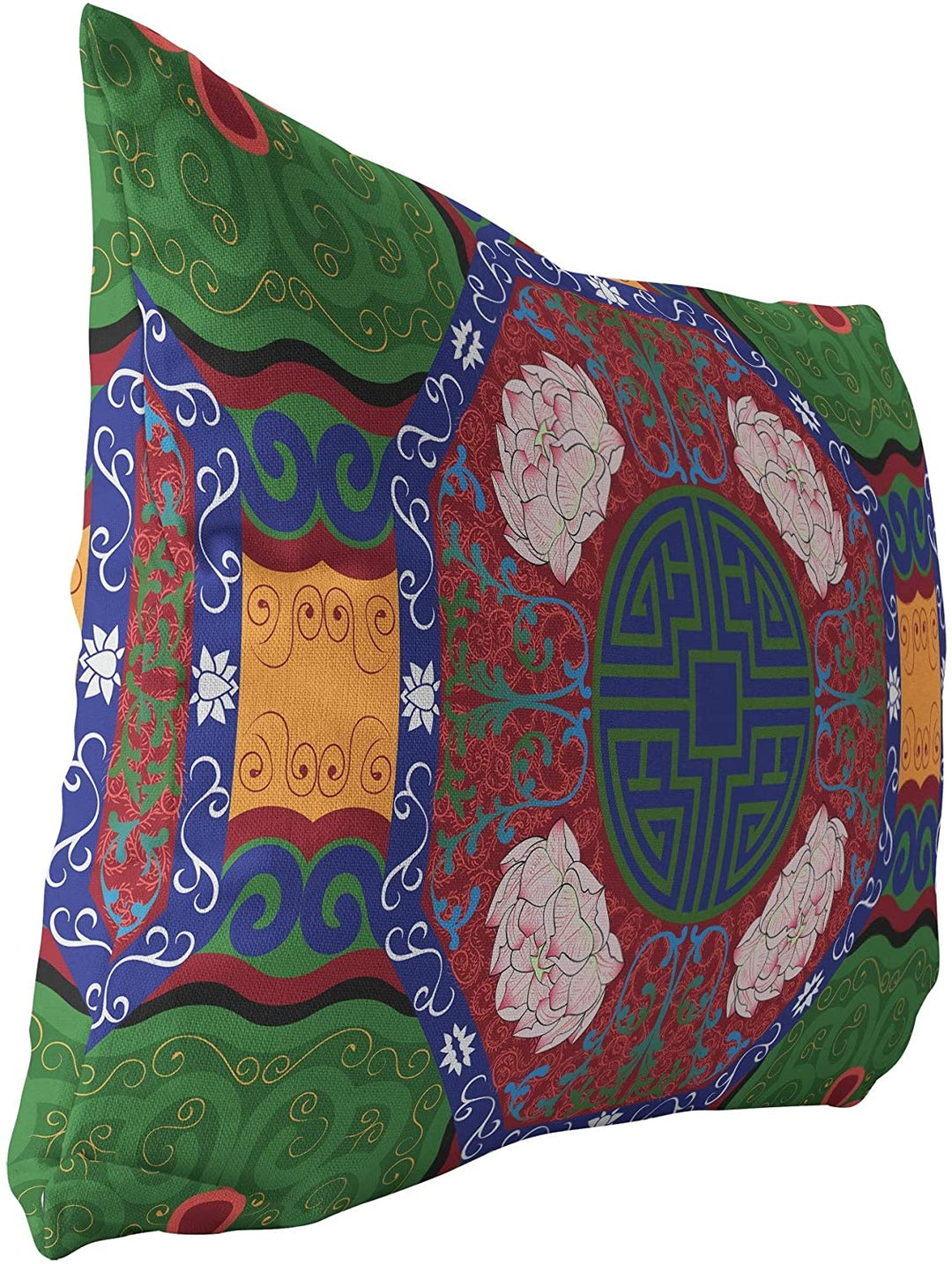 MISC Red Green Indoor|Outdoor Lumbar Pillow by Designs 20x14 Red Geometric Traditional Polyester Removable Cover