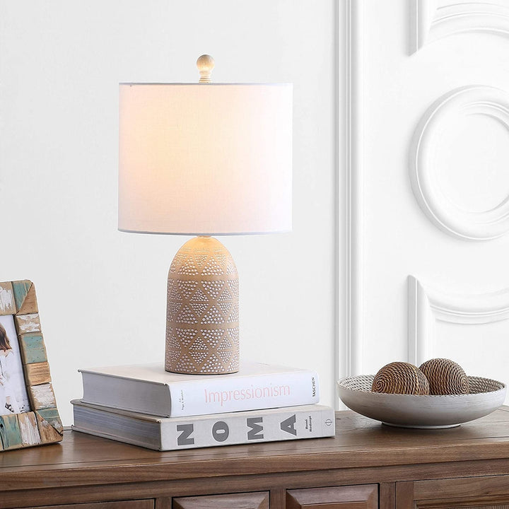 MISC Lighting 19" Led Table Lamp 10"x10"x18 5" Brown Tan Bohemian Eclectic Bulbs Included