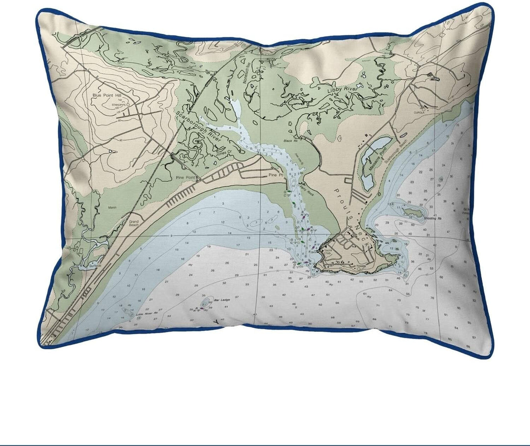 Pine Point Me Nautical Map Small Corded Indoor/Outdoor