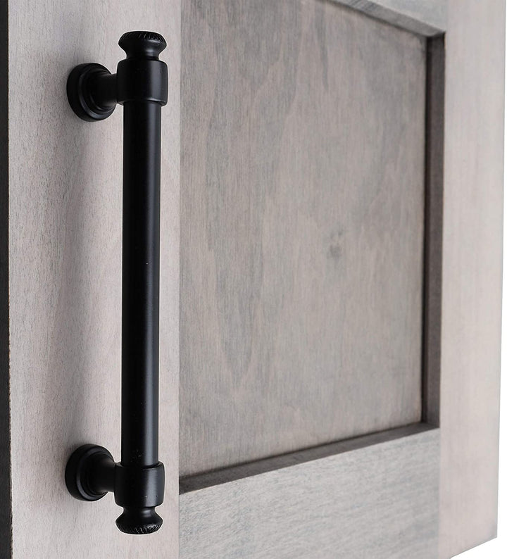 5 Pack 5 Center Matte Black Classic Euro Cabinet Pulls Traditional Metal - Diamond Home USA