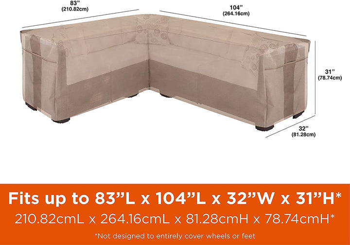 Patio Sectional L Cover X 83" 31" H 32" D Beige Polyester Blend - Diamond Home USA