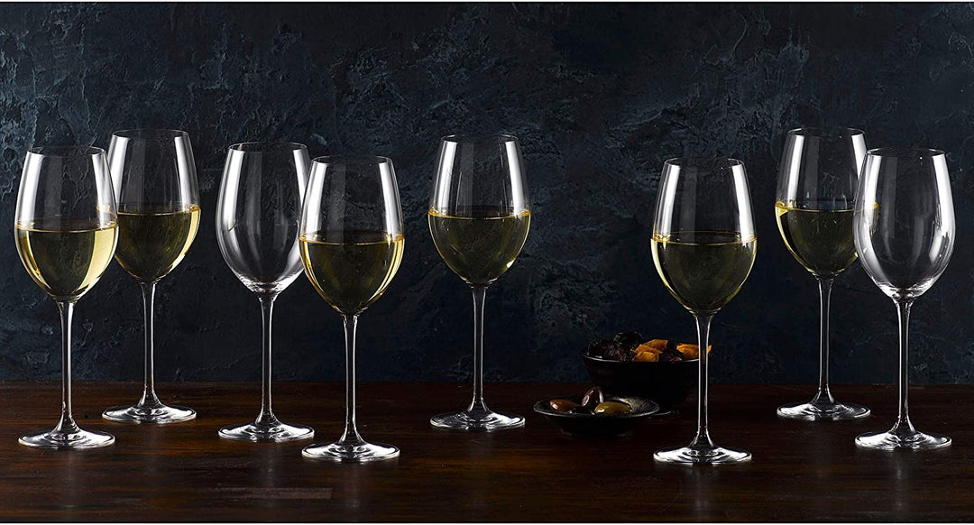 White Wine 12 8 Oz Set/8 Clear Crystal - Diamond Home USA